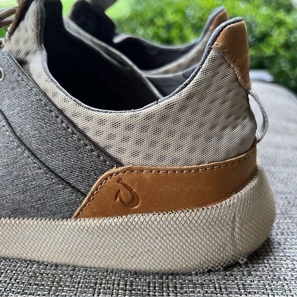 Olukai Men's Nanea Li Gray Lace Casual Canvas Comfort Sneakers Shoes Sz 9.5 - Picture 16 of 16